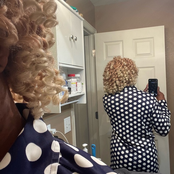 Mr Blackwell woman’s button up blue and white shirt used vintage large - Picture 2 of 11